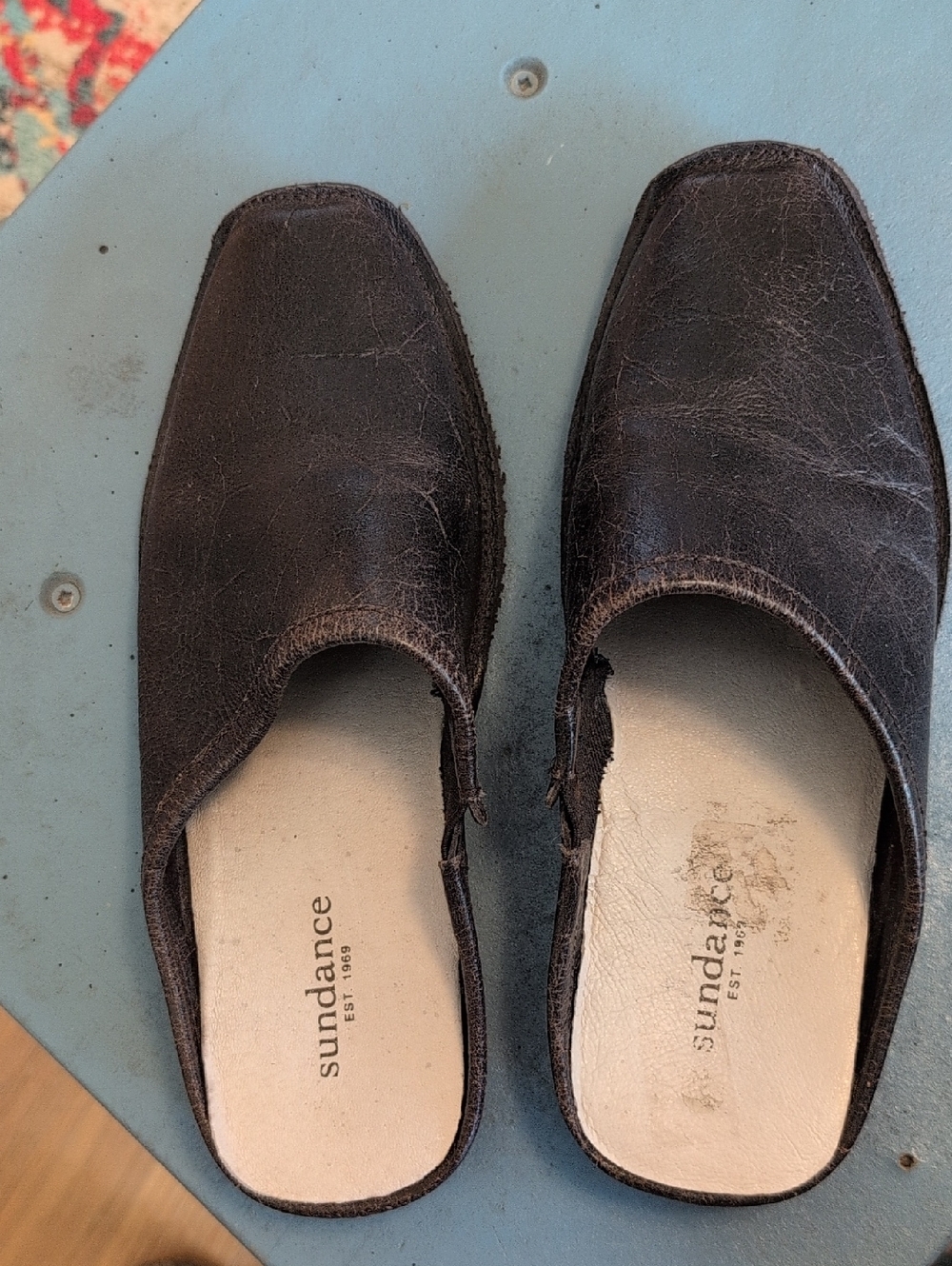 Sundance Brown Leather Mules Size 36